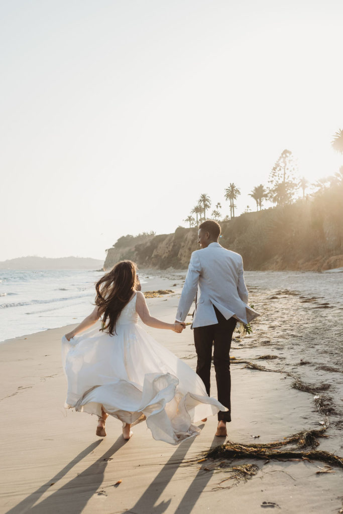 couple on beach during their beach elopement