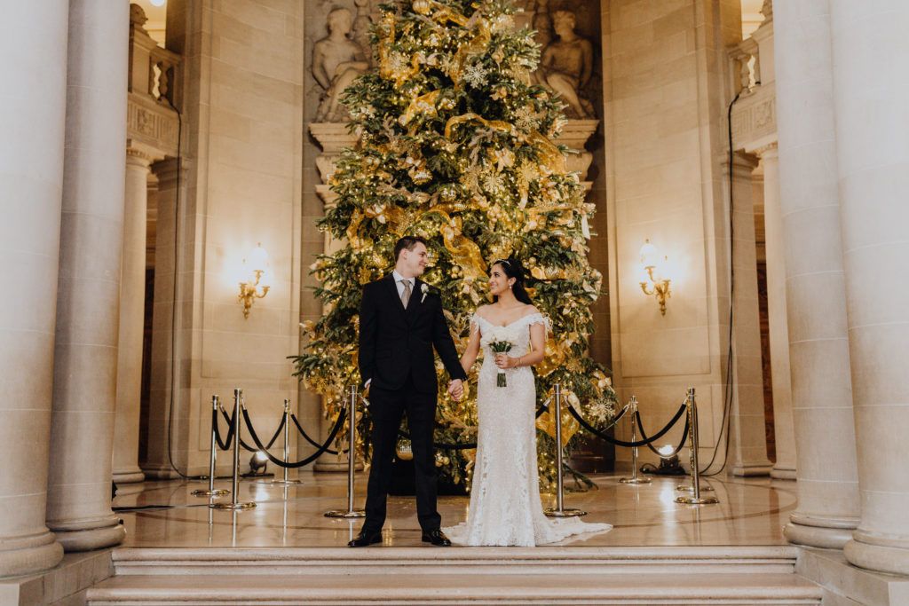 San Francisco City Hall Wedding during Christmas