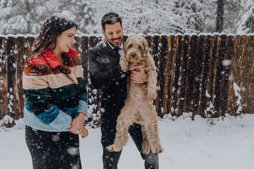 Snowy Winter Engagement Photos In Tahoe