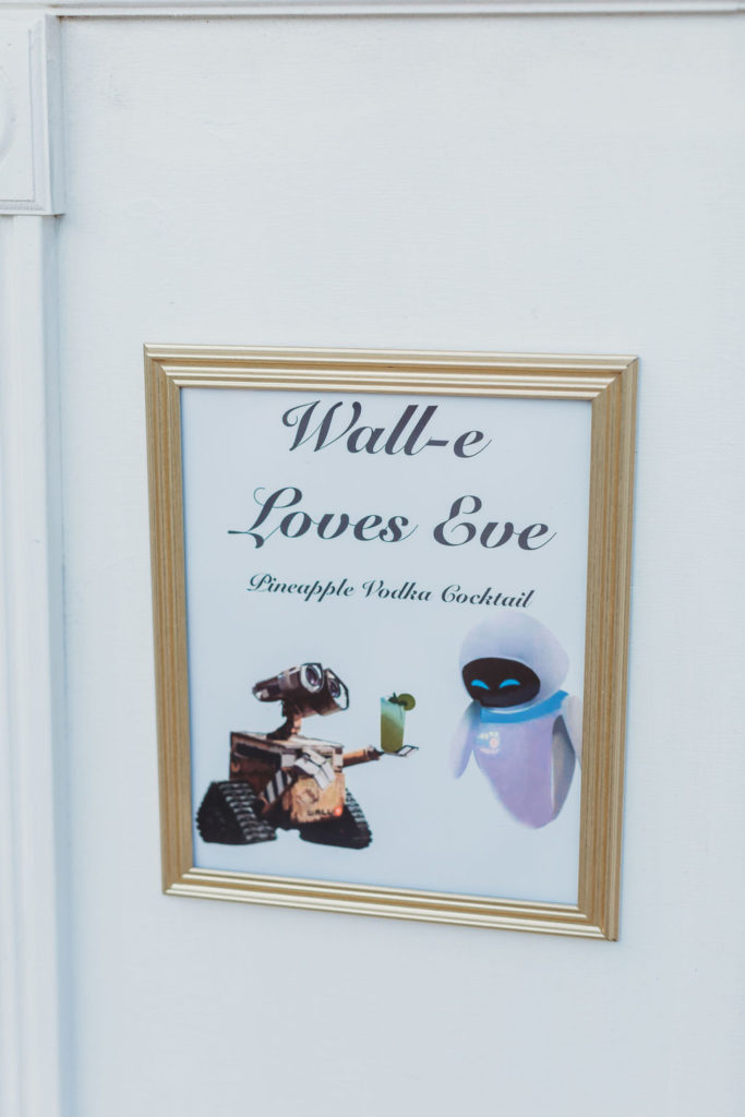wedding drink sign that says wall-e loves eve