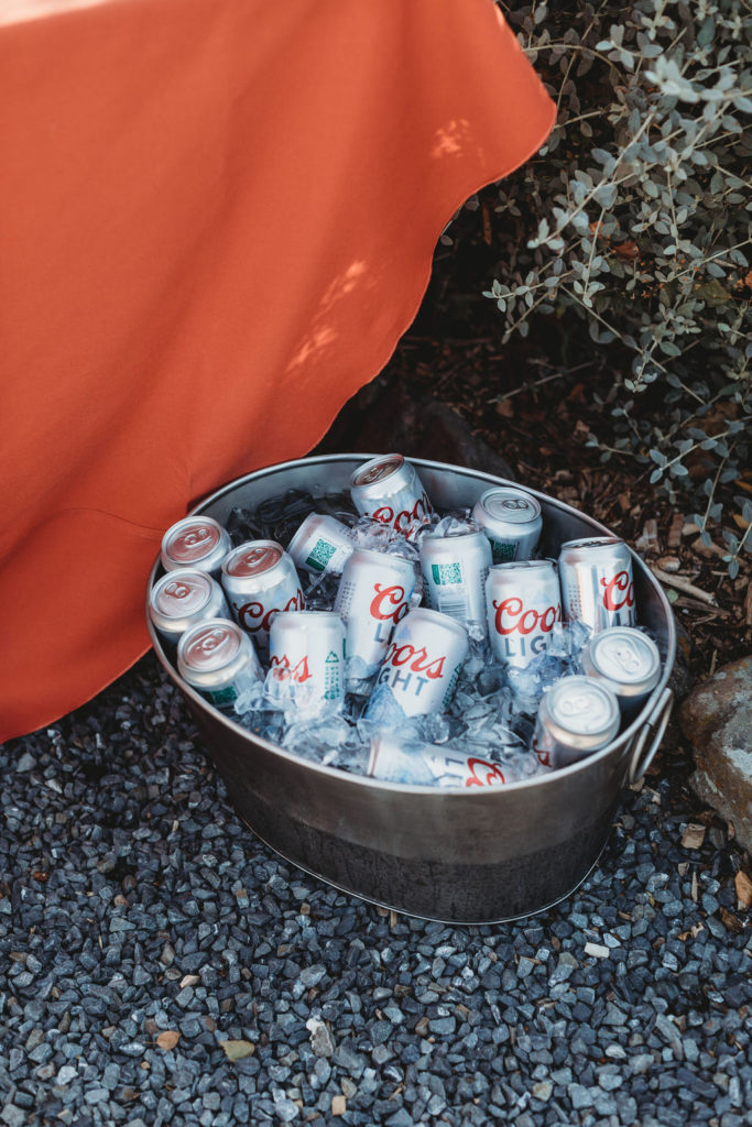 Coors light beer in a bucket for petaluma wedding reception