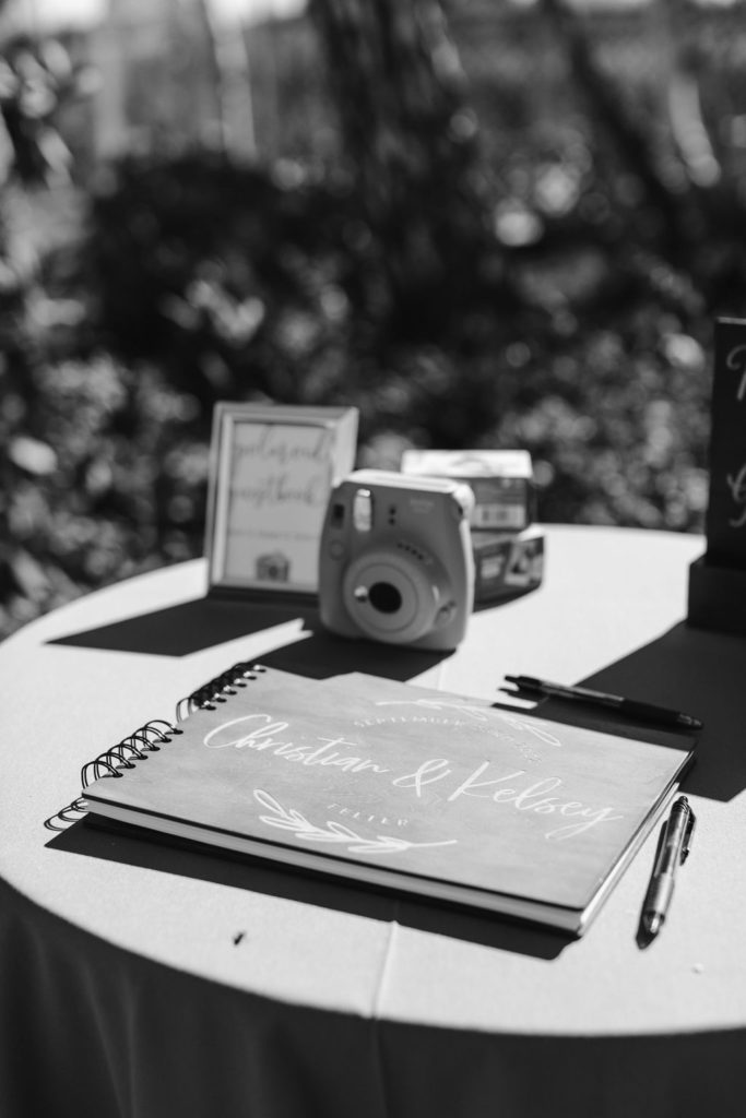 guest book and camera