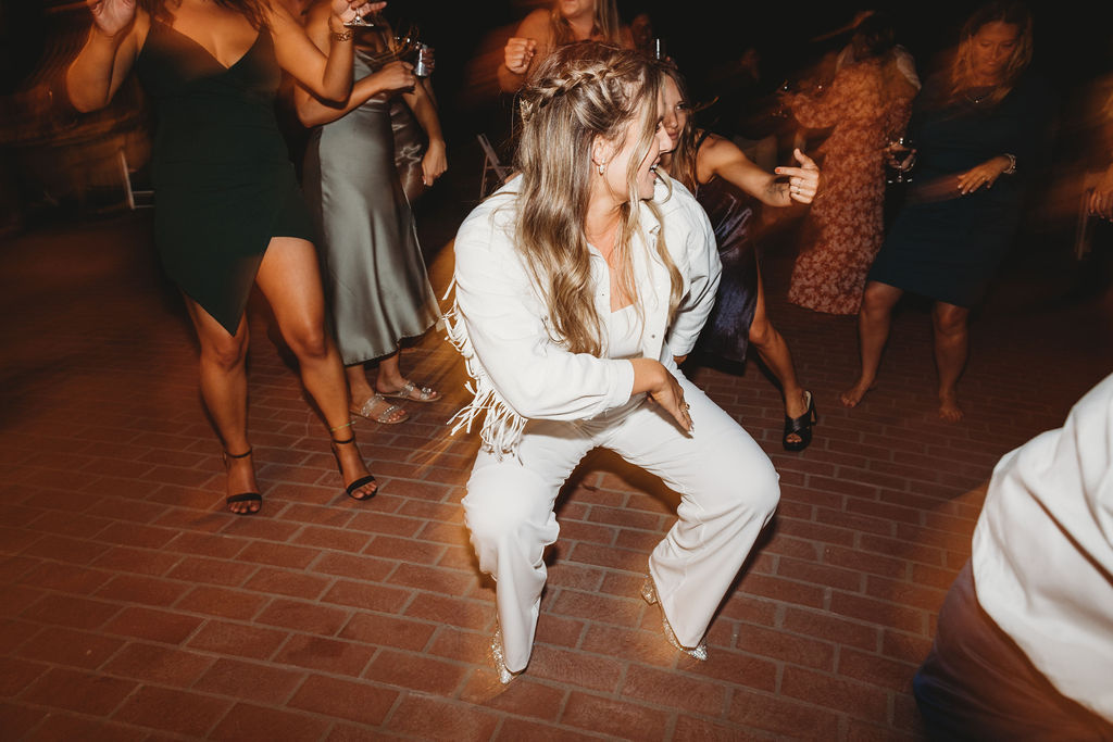 bride dancing during wedding reception