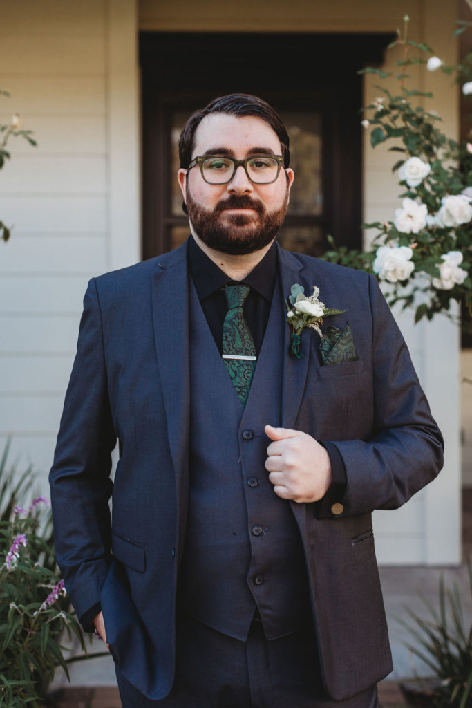 Groom portrait at MacArthur Place Hotel in Sonoma California
