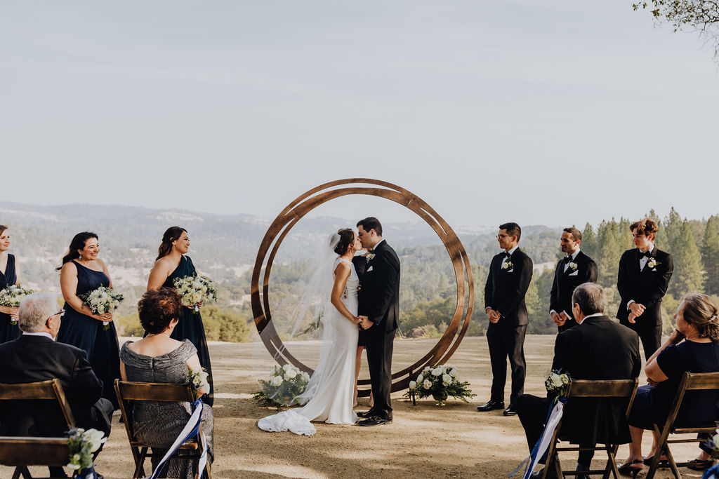 Wedding ceremony at Black Oak Mountain Vineyards in the foothills in California