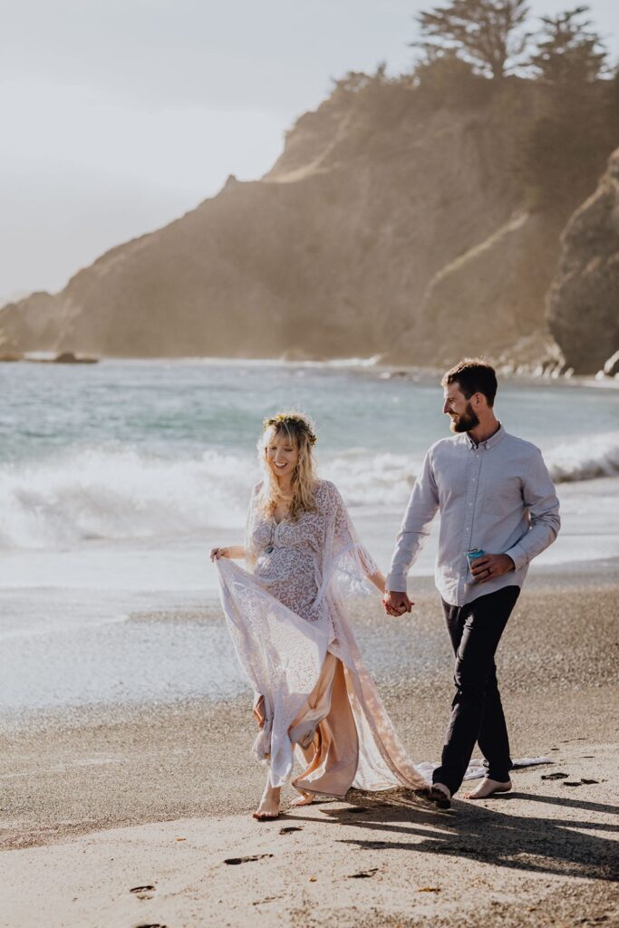 Wedding elopement at beach in Mendocino, CA